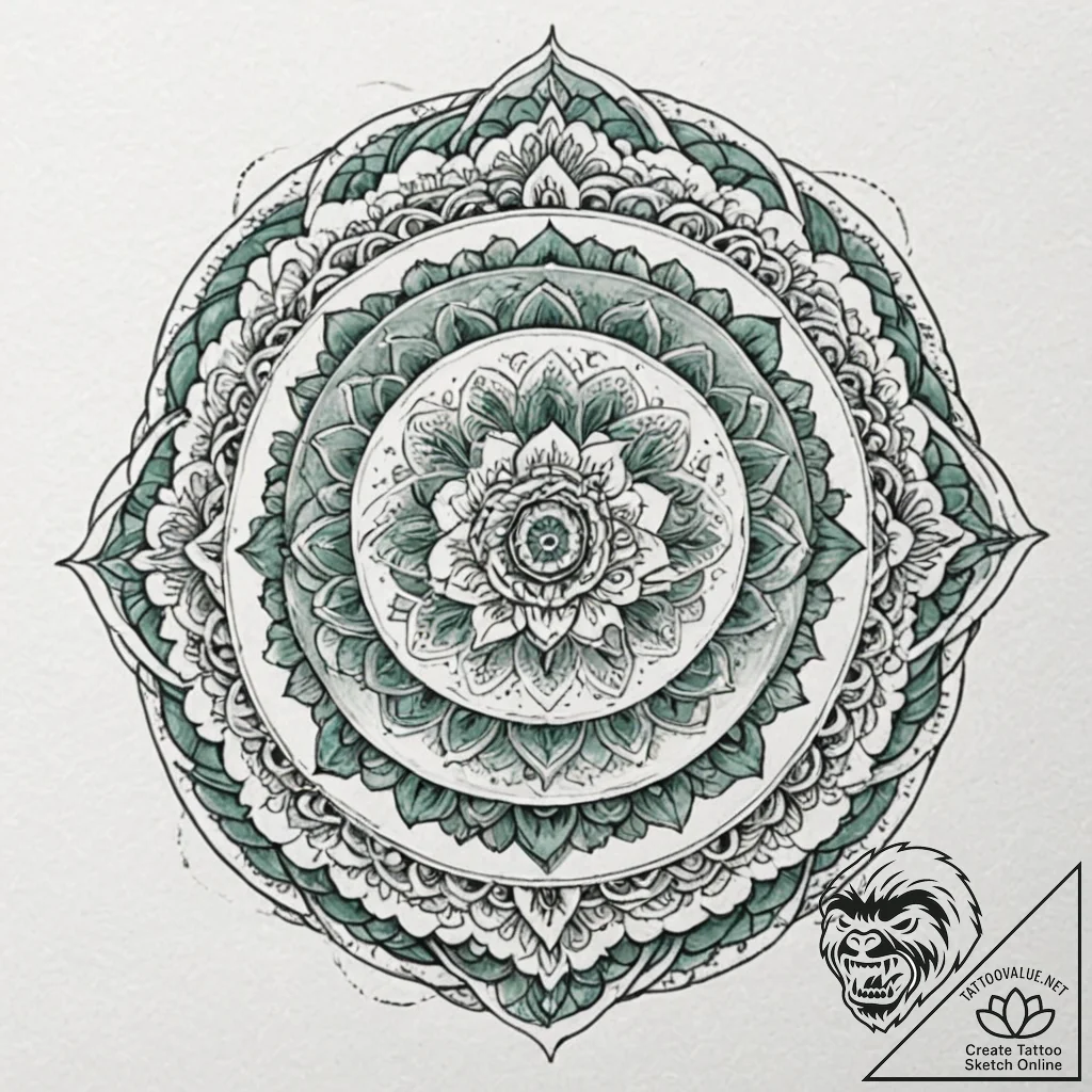Emerald serpent within burning bloom, concept... - tattoo sketch (№1753522525_0, 26.07.2025 09:35) — tattoovalue.net