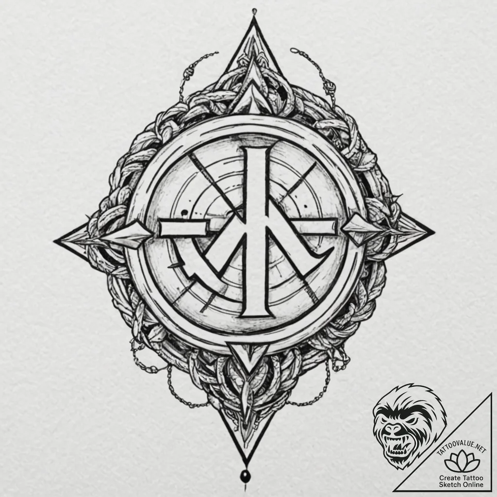 Kaizen symbol (japanese for "continuous impro... - tattoo sketch (№1753522929_0, 26.07.2025 09:42) — tattoovalue.net