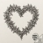 Vine of ivy forming a heart shape on a stone… – tattoo sketch (№1753523127_0, 26.07.2025 09:45) — tattoovalue.net