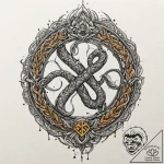 Rune cage trapping serpent, tattoo drawing ou… – tattoo sketch (№1753523516_0, 26.07.2025 09:51) — tattoovalue.net