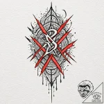 Blood runes bleeding from walls, tattoo drawi… – tattoo sketch (№1753525495_0, 26.07.2025 10:24) — tattoovalue.net