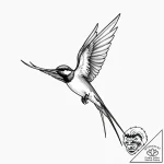 Swallow – tattoo sketch (№1753527042_0, 26.07.2025 10:50) — tattoovalue.net