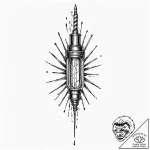 Injector needle filled with a volatile, glowi… – tattoo sketch (№1753527622_0, 26.07.2025 11:00) — tattoovalue.net