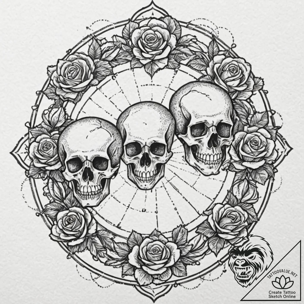 Zodiac wheel, illustrated with elegant, symbo... - tattoo sketch (№1753528224_0, 26.07.2025 11:10) — tattoovalue.net