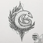 A whimsical bird catching a worm, natural,, t… – tattoo sketch (№1753528628_0, 26.07.2025 11:17) — tattoovalue.net