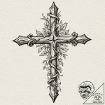 Treasure vines gripping bone relic, ink illus… – tattoo sketch (№1753530017_0, 26.07.2025 11:40) — tattoovalue.net