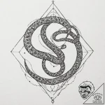 Twilight serpent weaving through stars, tatto… – tattoo sketch (№1753530406_0, 26.07.2025 11:46) — tattoovalue.net