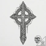 Celtic cross, concept art for tattoo, new sch… – tattoo sketch (№1753533538_0, 26.07.2025 12:38) — tattoovalue.net