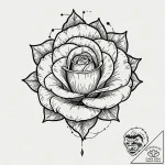 Atomic rose with neon glow, tattoo sketch des… – tattoo sketch (№1753534126_0, 26.07.2025 12:48) — tattoovalue.net