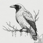 Arctic raven with ice-tipped feathers, artist… – tattoo sketch (№1753534328_0, 26.07.2025 12:52) — tattoovalue.net