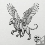 Griffin, concept art for tattoo, vibrant colo… – tattoo sketch (№1753534721_0, 26.07.2025 12:58) — tattoovalue.net