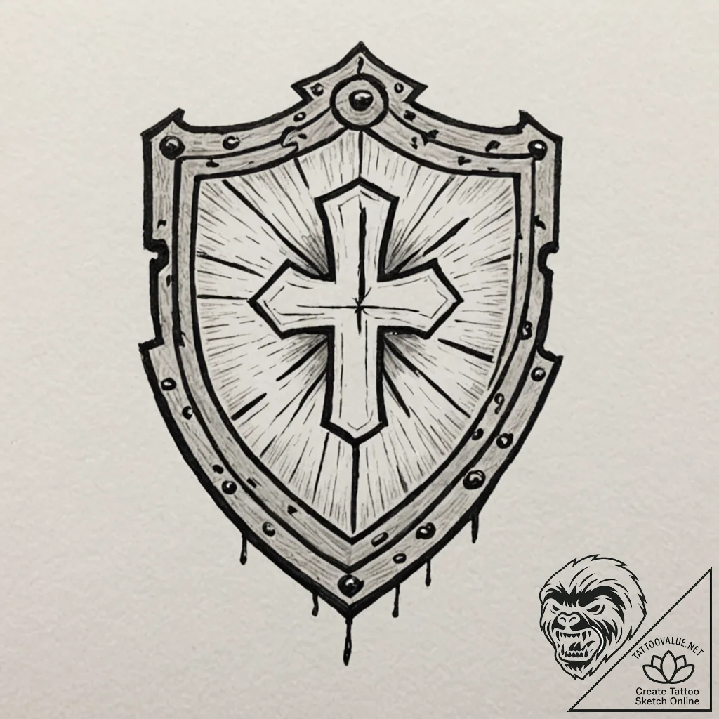 Shield, bearing a simple, meaningful charge (... - tattoo sketch (№1753535535_0, 26.07.2025 13:12) — tattoovalue.net