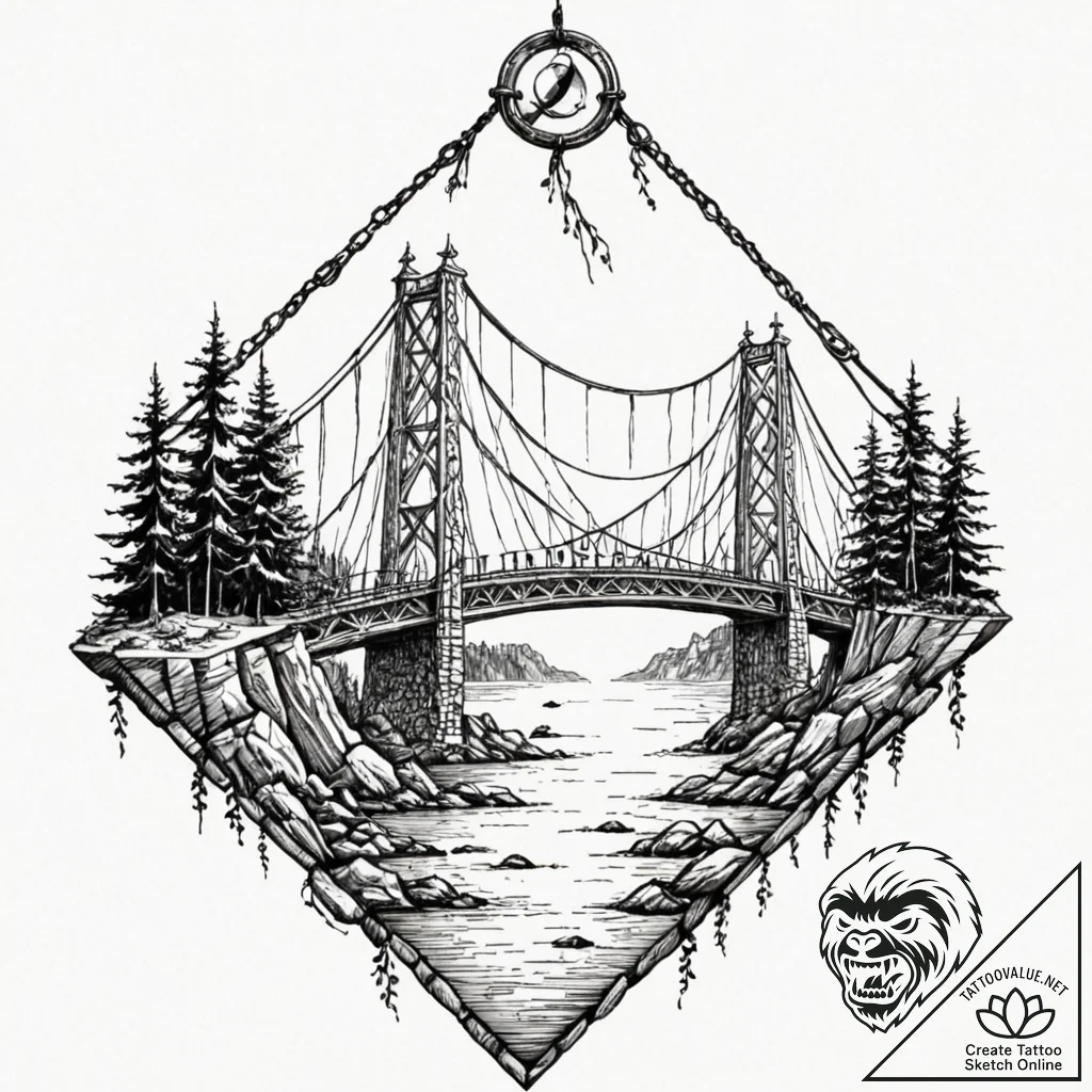 Bridge, stone or suspension, symbolizing conn... - tattoo sketch (№1753537524_0, 26.07.2025 13:45) — tattoovalue.net