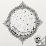 Milky way, ink illustration for tattoo, sepia… – tattoo sketch (№1753539511_0, 26.07.2025 14:18) — tattoovalue.net