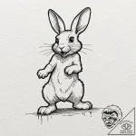 Rabbit’s shadow showing a monstrous beast, in… – tattoo sketch (№1753540910_0, 26.07.2025 14:41) — tattoovalue.net