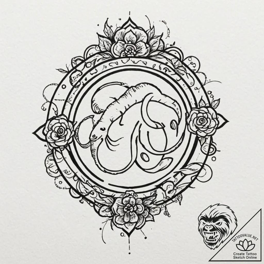 Cancer (animal/sign), tattoo line art, black... - tattoo sketch (№1753541710_0, 26.07.2025 14:55) — tattoovalue.net