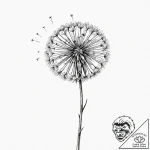 Dandelion – tattoo sketch (№1753541903_0, 26.07.2025 14:58) — tattoovalue.net