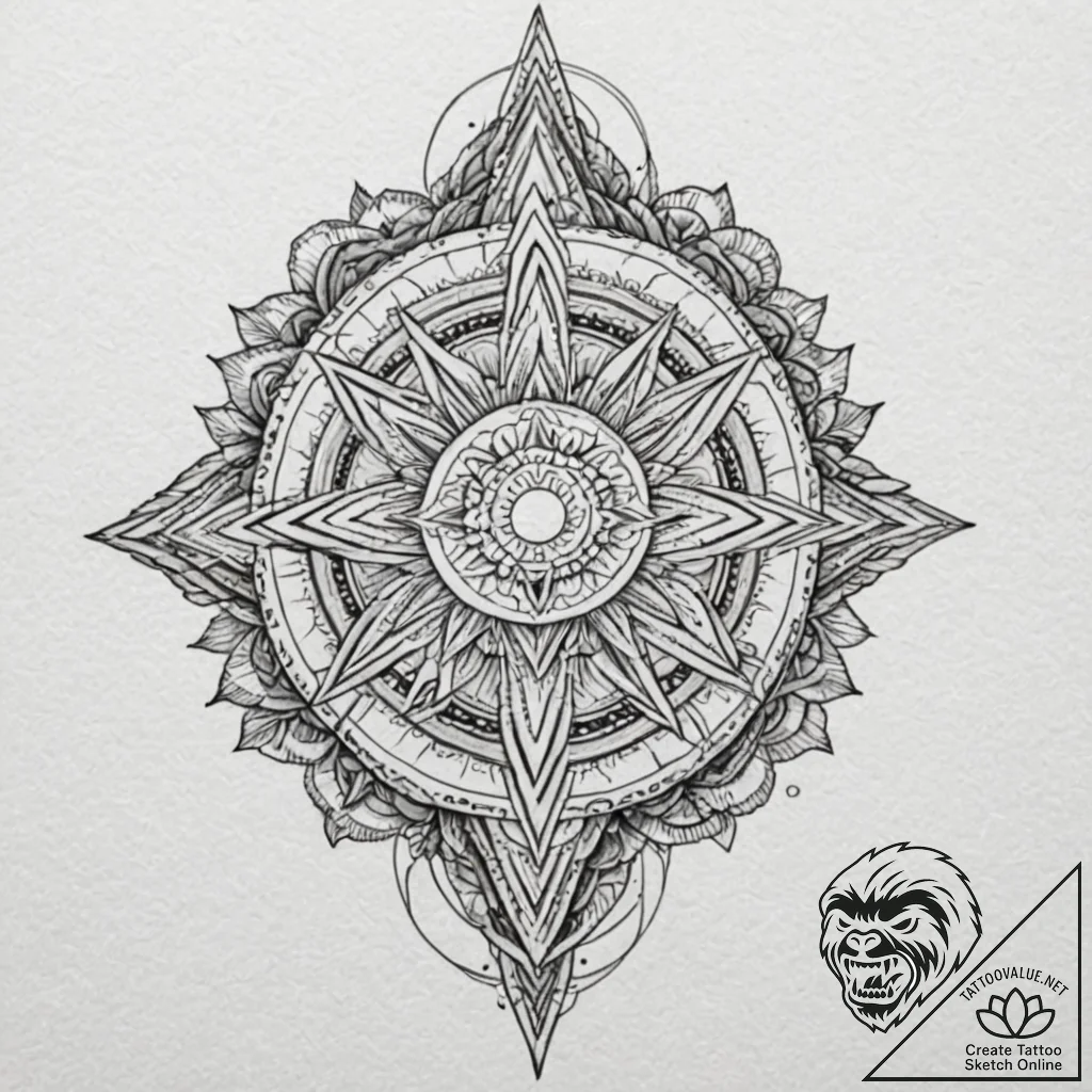 Dagger atop crown of thorns, tattoo sketch de... - tattoo sketch (№1753542313_0, 26.07.2025 15:05) — tattoovalue.net