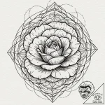 Engraved rose caught in web, tattoo line art,… – tattoo sketch (№1753543105_0, 26.07.2025 15:18) — tattoovalue.net