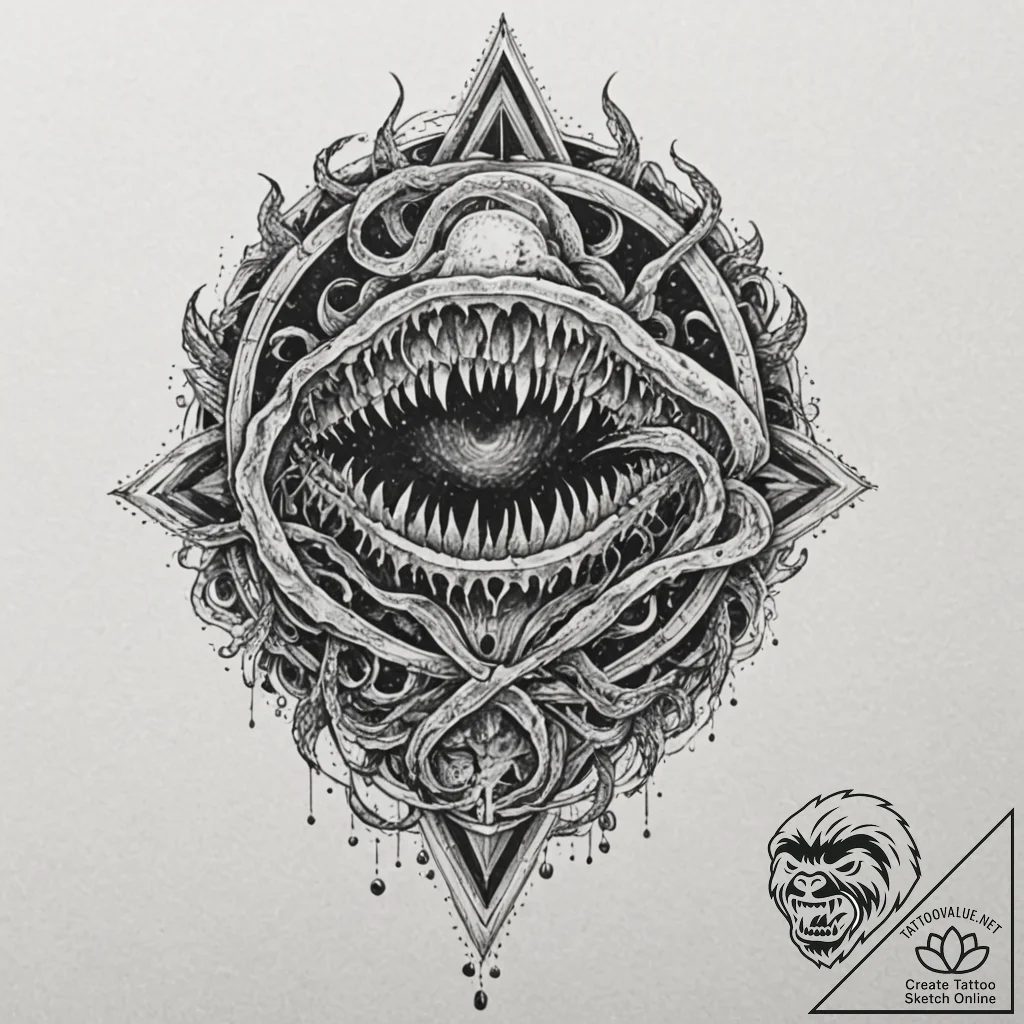 Abyssal gate devouring light, tattoo sketch d... - tattoo sketch (№1753543489_0, 26.07.2025 15:24) — tattoovalue.net