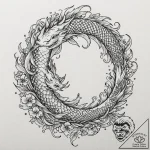 Labyrinth beneath eclipsed stars, tattoo line… – tattoo sketch (№1753544291_0, 26.07.2025 15:38) — tattoovalue.net