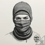 A detailed balaclava over face, hidden,, conc… – tattoo sketch (№1753545473_0, 26.07.2025 15:57) — tattoovalue.net