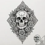 Leather-bound book with a single, embossed sy… – tattoo sketch (№1753547061_0, 26.07.2025 16:24) — tattoovalue.net