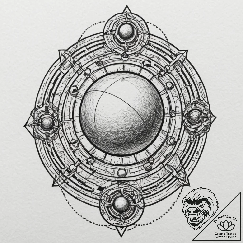 Bearing (ball or roller), symbolizing smooth... - tattoo sketch (№1753548810_0, 26.07.2025 16:53) — tattoovalue.net