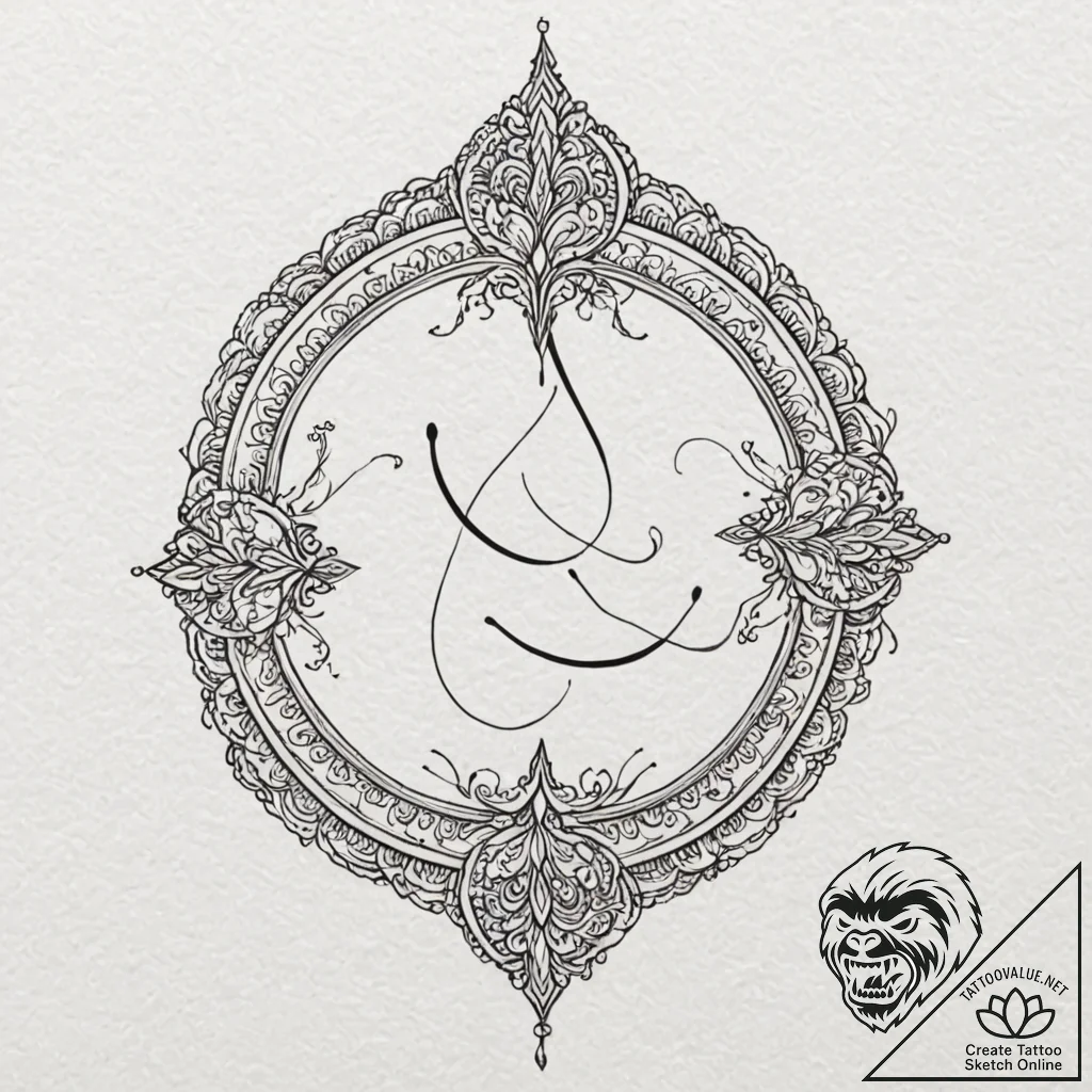 Alchemical symbol for water, dissolving into... - tattoo sketch (№1753549952_0, 26.07.2025 17:12) — tattoovalue.net