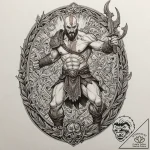 Ghost of sparta, kratos, with his blades of c… – tattoo sketch (№1753550719_0, 26.07.2025 17:25) — tattoovalue.net