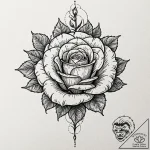 Apocalyptic rose with barbed petals, tattoo l… – tattoo sketch (№1753551673_0, 26.07.2025 17:41) — tattoovalue.net