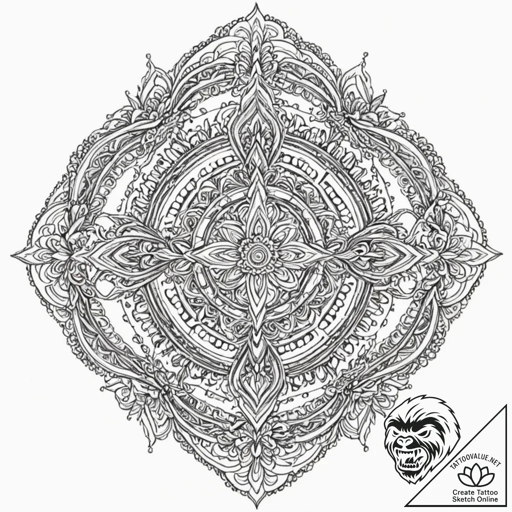 Astral chains glowing bright, tattoo flash sh... - tattoo sketch (№1753553589_0, 26.07.2025 18:13) — tattoovalue.net