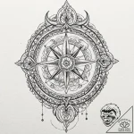 Arcane anchor floating in runes, tattoo line… – tattoo sketch (№1753554957_0, 26.07.2025 18:35) — tattoovalue.net