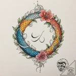 Infinity symbol woven from two different type… – tattoo sketch (№1753556141_0, 26.07.2025 18:55) — tattoovalue.net