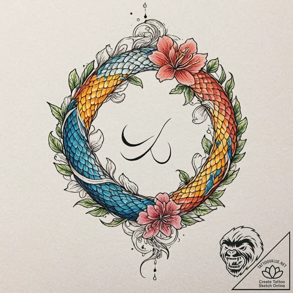 Infinity symbol woven from two different type... - tattoo sketch (№1753556141_0, 26.07.2025 18:55) — tattoovalue.net