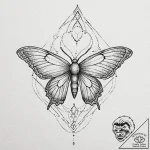 Astral moth with glowing patterns, concept ar… – tattoo sketch (№1753556336_0, 26.07.2025 18:58) — tattoovalue.net