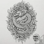 Bone phoenix in skeletal form, tattoo flash s… – tattoo sketch (№1753556530_0, 26.07.2025 19:02) — tattoovalue.net