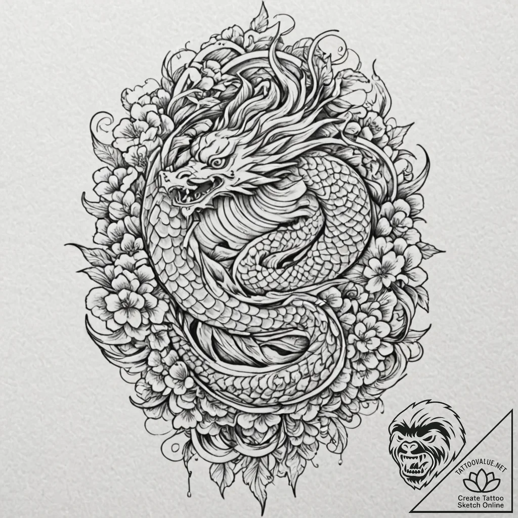 Bone phoenix in skeletal form, tattoo flash s... - tattoo sketch (№1753556530_0, 26.07.2025 19:02) — tattoovalue.net