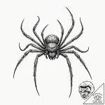 Spider – tattoo sketch (№1753558937_0, 26.07.2025 19:42) — tattoovalue.net