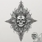 Jade relic crowned with thorns, tattoo flash… – tattoo sketch (№1753559533_0, 26.07.2025 19:52) — tattoovalue.net