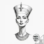 Nefertiti – tattoo sketch (№1753559741_0, 26.07.2025 19:55) — tattoovalue.net