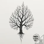 Fractured blade within spectral tree, tattoo… – tattoo sketch (№1753560932_0, 26.07.2025 20:15) — tattoovalue.net