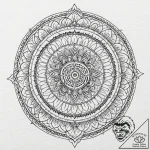 Bone circle in ritual pit, ink illustration f… – tattoo sketch (№1753562700_0, 26.07.2025 20:45) — tattoovalue.net