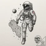 Astronaut’s bootprint on mars dust, filling w… – tattoo sketch (№1753563113_0, 26.07.2025 20:51) — tattoovalue.net