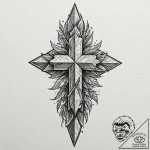 Leaf blade splitting stone, tattoo flash shee… – tattoo sketch (№1753563519_0, 26.07.2025 20:58) — tattoovalue.net