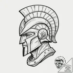 Spartan, tattoo flash sheet design, on a clea… – tattoo sketch (№1753564529_0, 26.07.2025 21:15) — tattoovalue.net