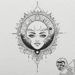 Eclipse helm fractured in mist, tattoo sketch… – tattoo sketch (№1753565960_0, 26.07.2025 21:39) — tattoovalue.net