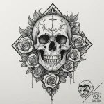 Eroded statue of a forgotten god, tattoo line… – tattoo sketch (№1753566553_0, 26.07.2025 21:49) — tattoovalue.net