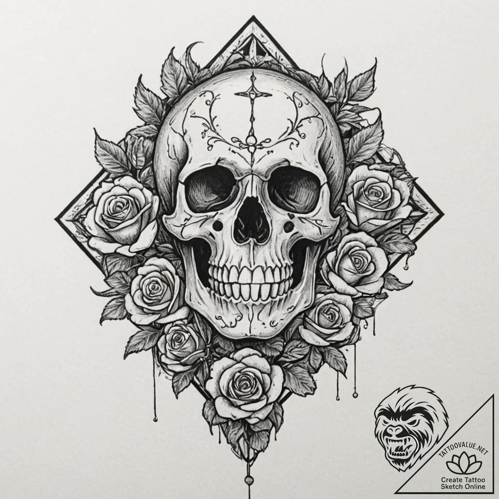Eroded statue of a forgotten god, tattoo line... - tattoo sketch (№1753566553_0, 26.07.2025 21:49) — tattoovalue.net