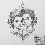 Twins, tattoo sketch design, soft whip shadin… – tattoo sketch (№1753567755_0, 26.07.2025 22:09) — tattoovalue.net